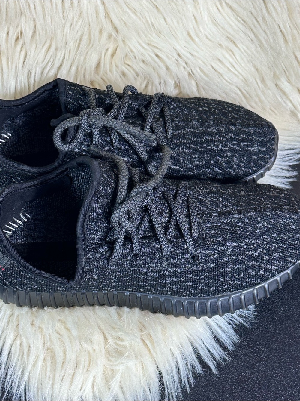 adidas yeezy boots 350 Black Ribbed Slide Sandals
